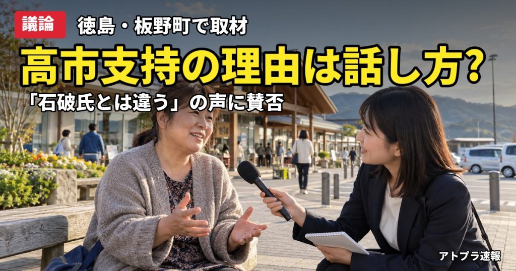 記事内容をもとにしたAI再現イメージ：【議論】高市首相の支持理由は「話し方」?朝日の取材に「石破氏とは違う」の声、ネットは賛否