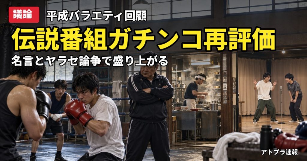 記事内容をもとにしたAI再現イメージ：【議論】TBS『ガチンコ！』竹原慎二・佐野実・オール巨人の熱血企画を回顧、ネットは「ヤラセでも面白かった」
